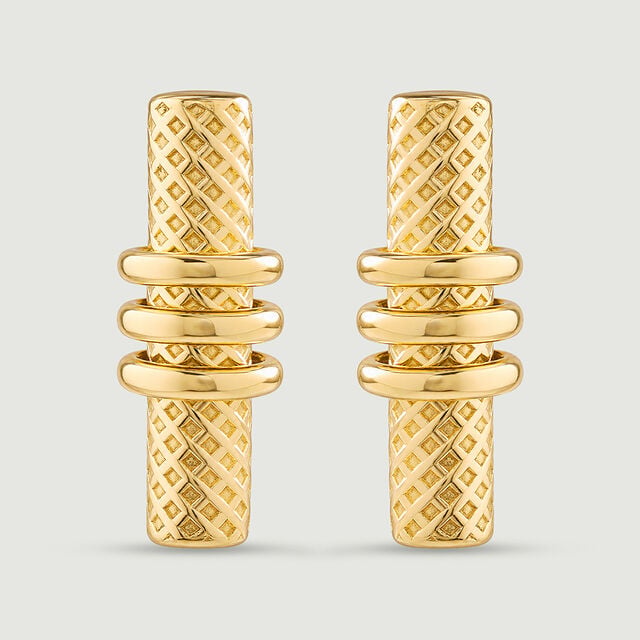 Textured Wrapped Gold Stud Earrings,,hi-res image number null