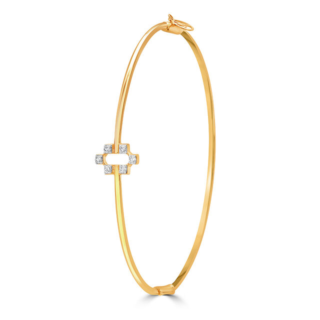 14KT Yellow Gold Radiant Reflections Diamond Bangle,,hi-res image number null