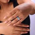 Shine Waves Silver Ring,,hi-res view 2