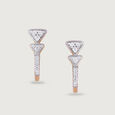 Exquisite Twirls Gold & Diamond Hoop Earrings,,hi-res view 2
