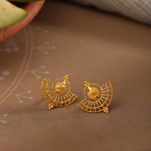 Timeless Warli Art 22KT Gold Drop Earrings,,hi-res image number null