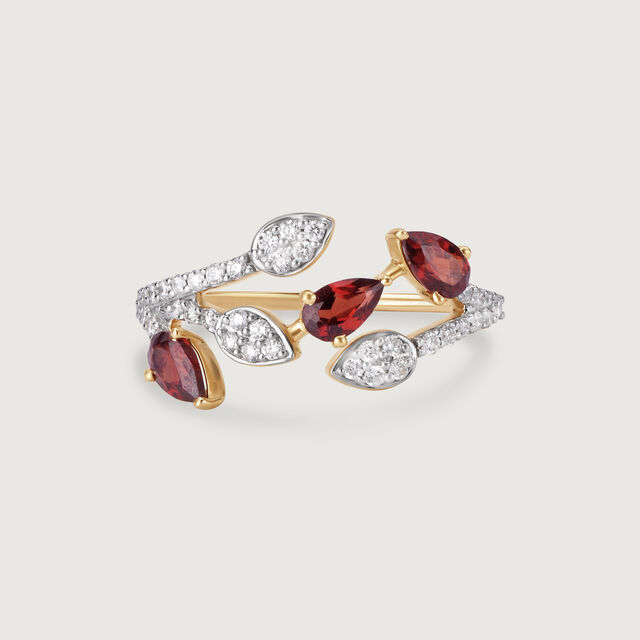 Crimson Garnet 14KT Diamond Ring,,hi-res image number null