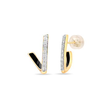 14 KT Yellow Gold Unique Levelled Stud Earrings