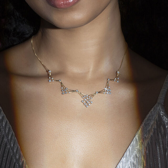 Sequin Shine Gold & Diamond Necklace,,hi-res image number null
