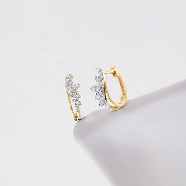 Chic Chevron Diamond Hoop Earrings,,hi-res image number null