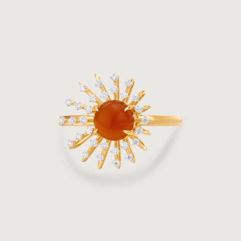 Solar Bloom Carnelian & Diamond Ring