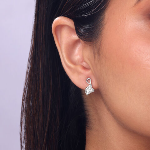 Radiant Clustre Silver Stud Earrings