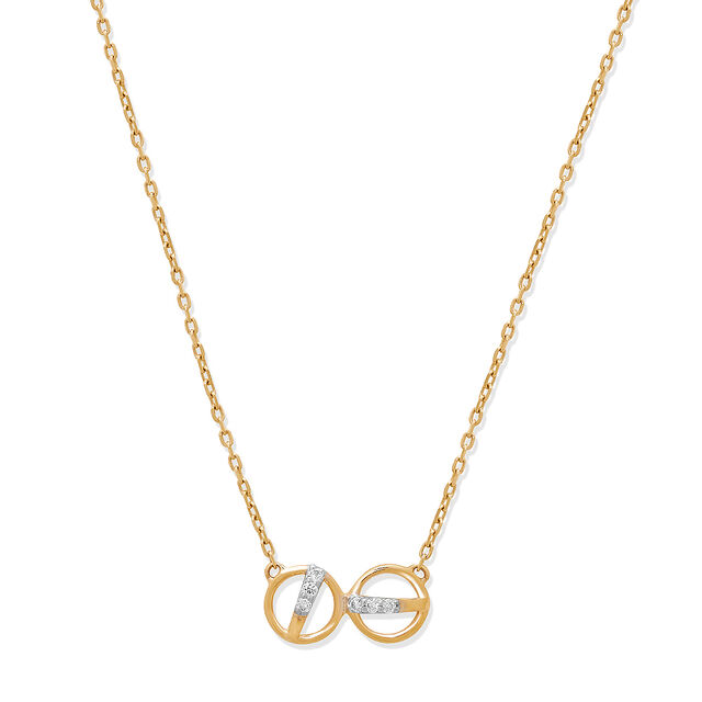 14KT Yellow Gold Delicate Radians Diamond Pendant with Chain,,hi-res image number null