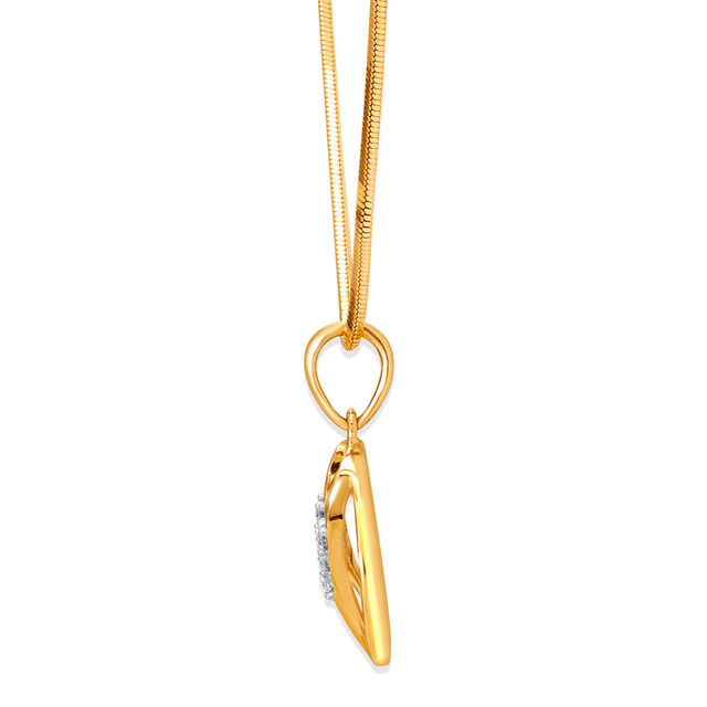 14KT Yellow Gold Graceful Contours Diamond Pendant,,hi-res image number null