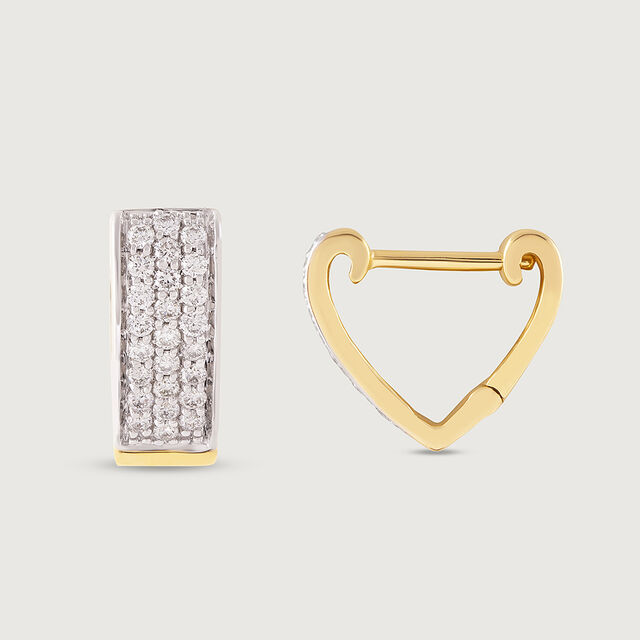 Modern Luxe Gold & Diamond Hoop Earrings,,hi-res image number null