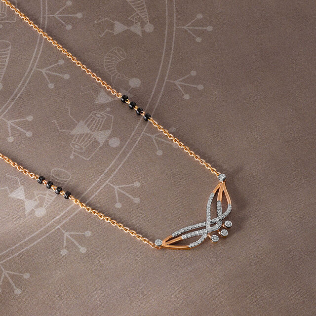 Flight of Elegance 14 Kt Gold and Diamond Mangalsutra,,hi-res image number null