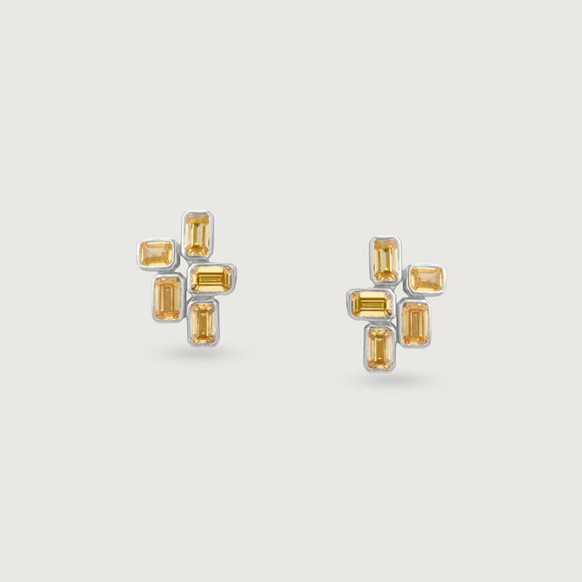 Sunny Bloom Silver Stud Earrings,,hi-res image number null