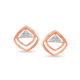 14Kt Rose Gold Geometric Glimmer Diamond Stud Earring,,hi-res view 2