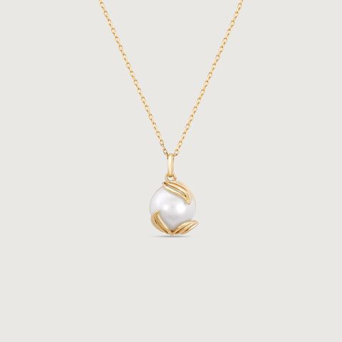 Lotus Bud Pearl Pendant
