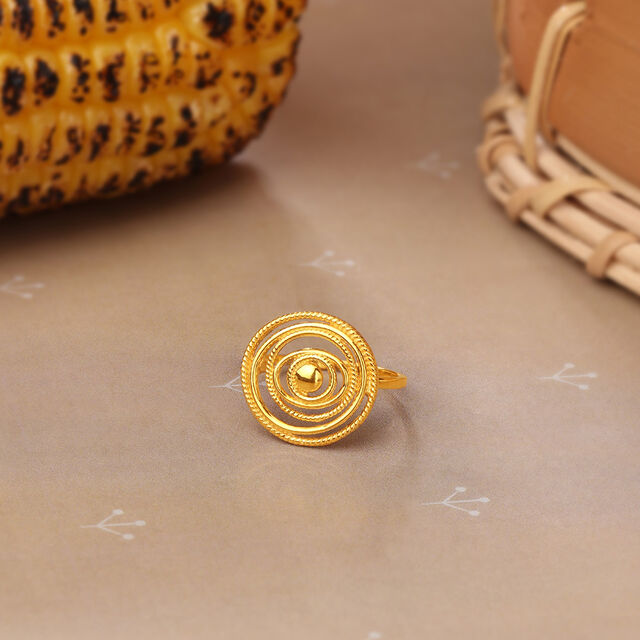 Tribal Rhythm 22KT Gold Finger Ring,,hi-res image number null