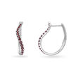 925 Silver Dainty Stud Earrings with Garnets,,hi-res view 2