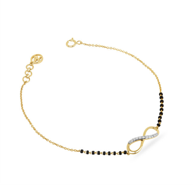 14KT Yellow Gold Diamonds-Are-Forever Mangalsutra Bracelet,,hi-res image number null