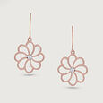 Graceful Petal Gold & Diamond Drop Earrings,,hi-res view 4