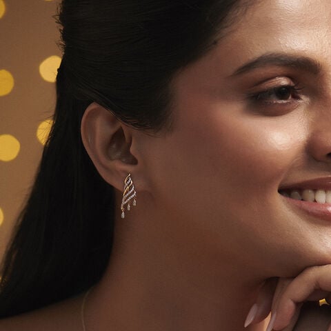Luminous Rippling Diamond Drop Earrings