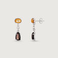 Earthy Dramatic Mother of Pearl Silver Drop Earrings,,hi-res view 4