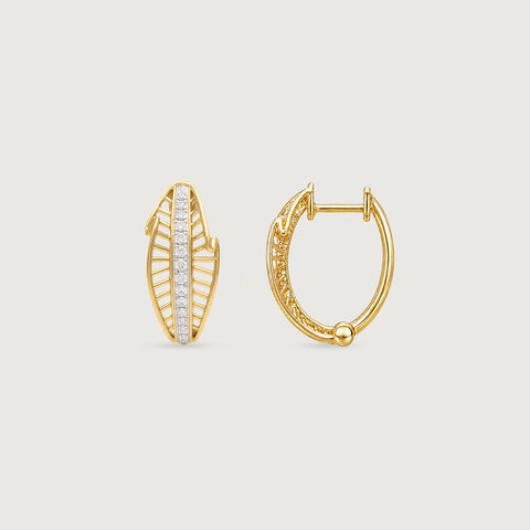 Radiant Linear Diamond Hoop Earrings
