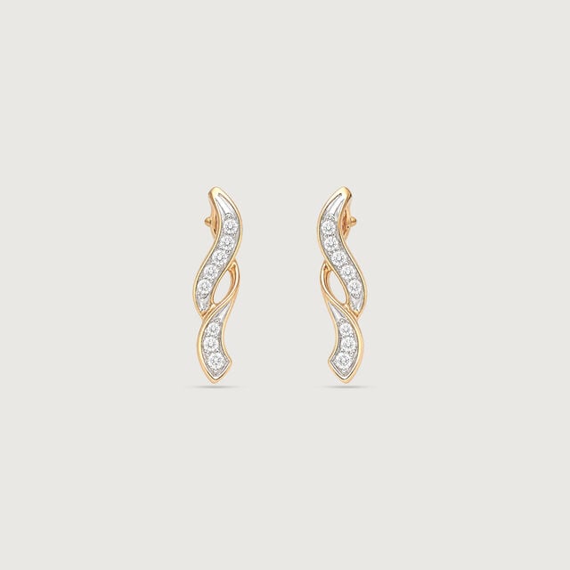 Flowing Whisper Diamond Stud Earrings,,hi-res image number null