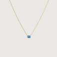 Refined Geometric Blue Topaz Gold Necklace,,hi-res view 3