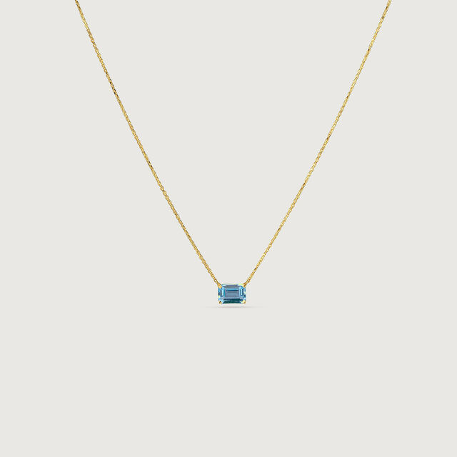 Refined Geometric Blue Topaz Gold Necklace,,hi-res image number null