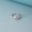 Mother of Pearl Heart Silver Ring,,hi-res view 1