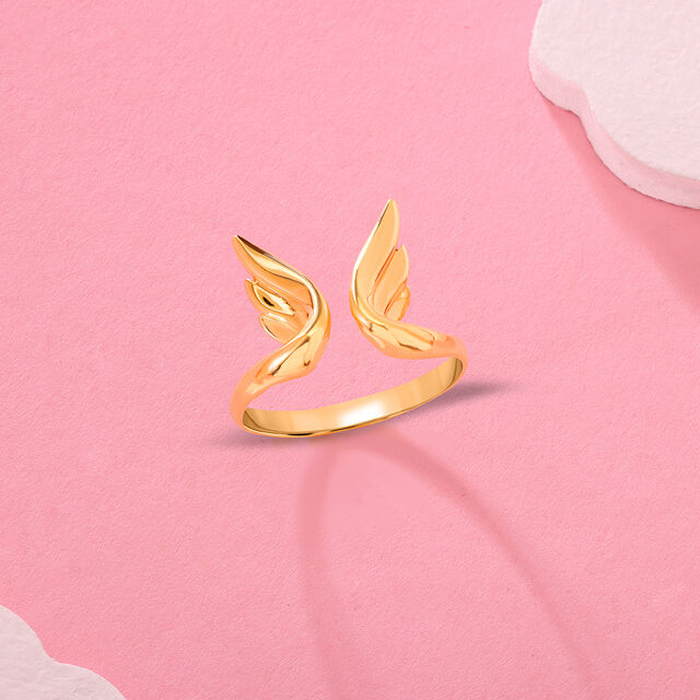Whimsical Butterfly 14KT Gold Finger Ring for Her,,hi-res image number null