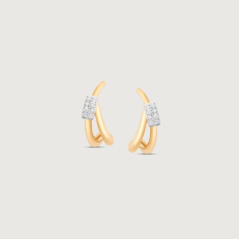 Sleek Rhythm Diamond Hoop Earrings