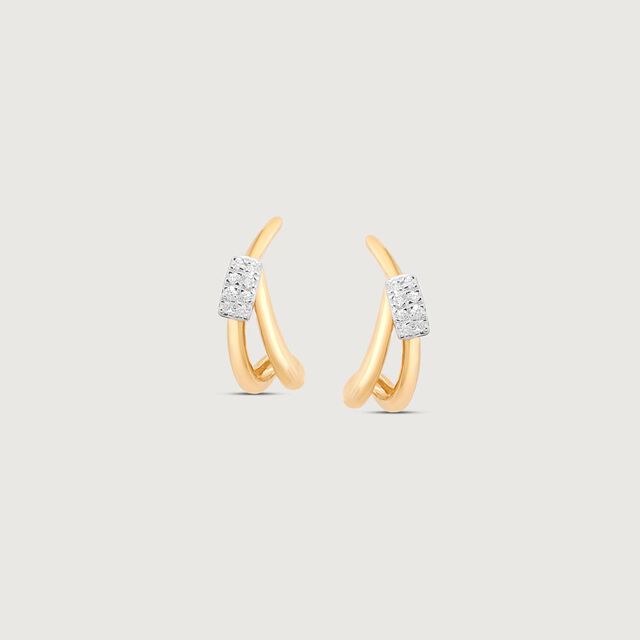 Sleek Rhythm Diamond Hoop Earrings,,hi-res image number null