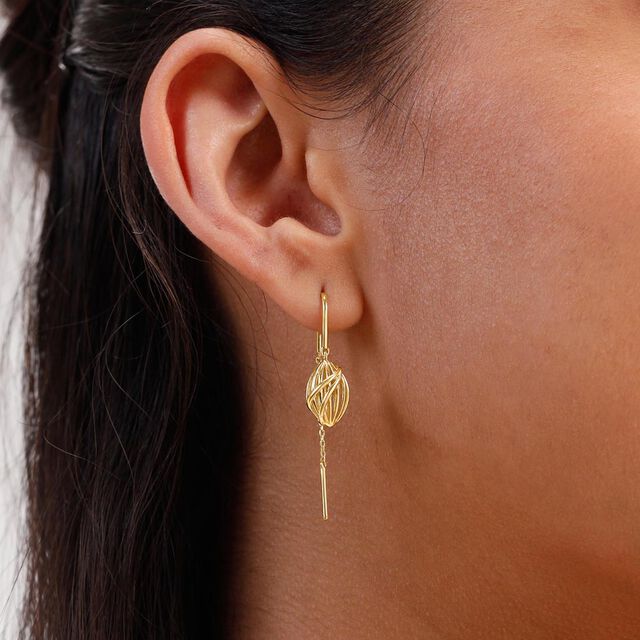 Chic Weave Gold Sui Dhaga Earrings,,hi-res image number null