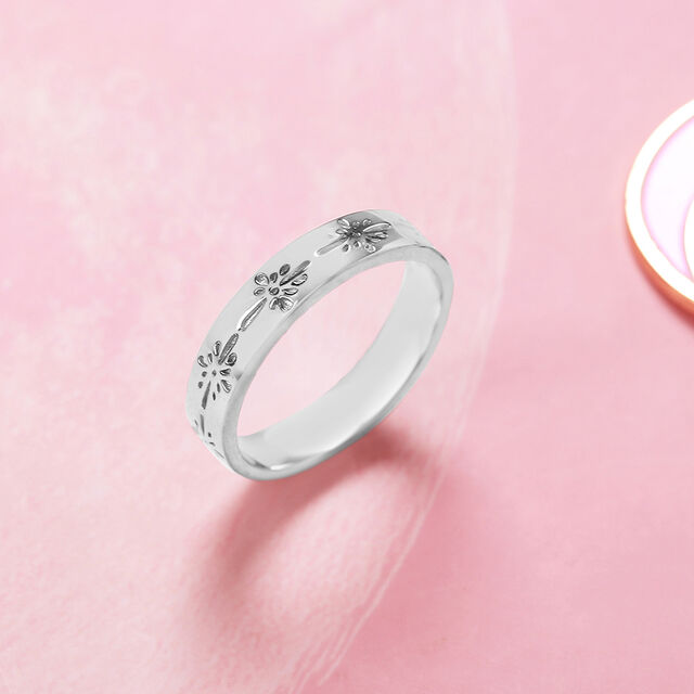 Soft Petal Impressions Silver Finger Ring,,hi-res image number null