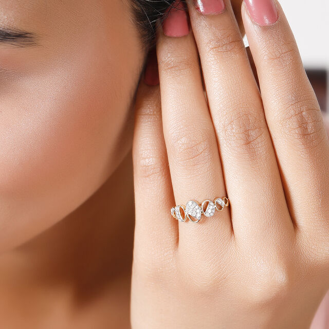 14KT Yellow Gold Oval Rhapsody Diamond Finger Ring,,hi-res image number null