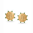 18KT Yellow Gold Dhan Coin Stud Earrings,,hi-res view 1