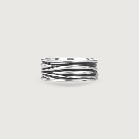 Fluid Wave Silver Ring