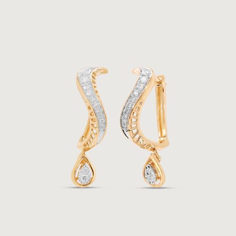 Wavy Glow Diamond Hoop Earrings