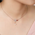 14KT Rose Gold Celestial Sparkle Pink Tourmaline Choker Necklace,,hi-res view 1