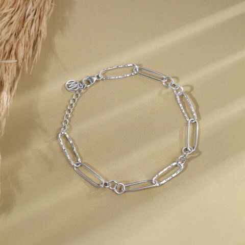 Bold Textured Silver Bracelet