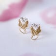 Korean Love 14 kt Gold & Diamond Stud Earrings,,hi-res view 1