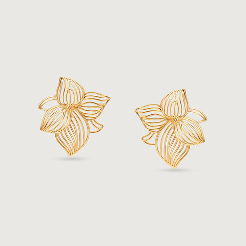 Playful Bloom Gold Stud Earrings
