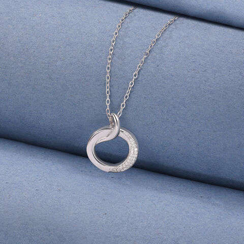 Classic Circle Silver Necklace