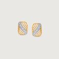 Shimmer Frame Diamond Stud Earrings,,hi-res view 3