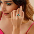 14KT Green Goddess Diamond and Malachite Ring,,hi-res view 3
