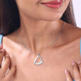 Sleek Triangle Silver Necklace,,hi-res view 2