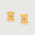 Whirls of Warli 22KT Gold Stud Earrings,,hi-res view 3