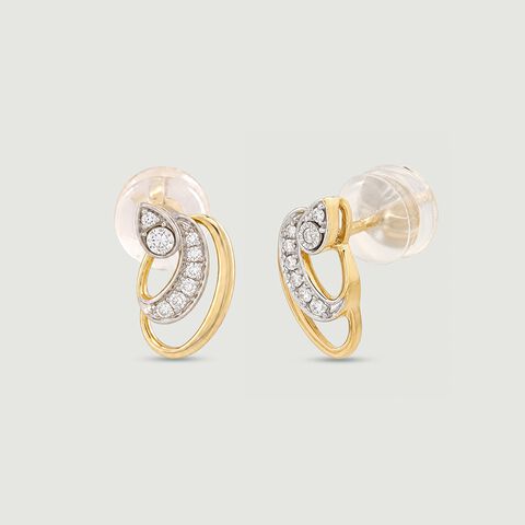 Luminous Fluid Diamond Stud Earrings
