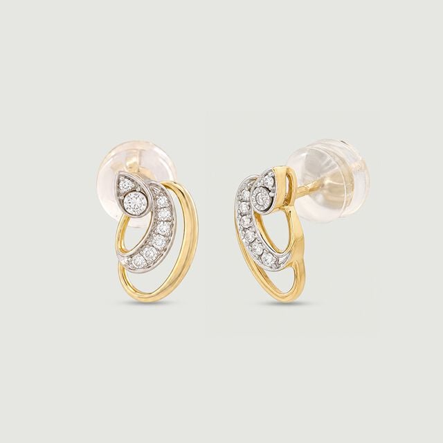 Luminous Fluid Diamond Stud Earrings,,hi-res image number null