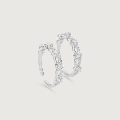 Petite Glam Silver Toe Rings